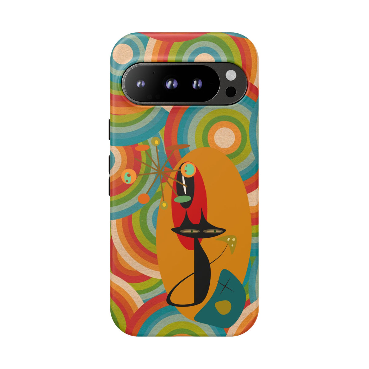 Atomic Cat, Retro 70's Pattern, MCM Smart Phone Tough Phone Case