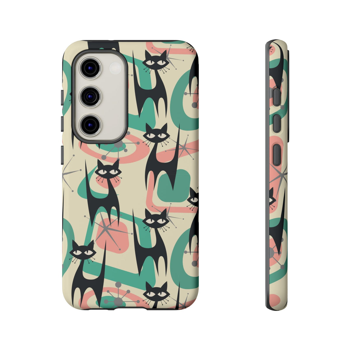 Atomic Cat Mid Century Modern Starburst Retro Kitsch Tough Phone Case - Mid Century Modern Gal