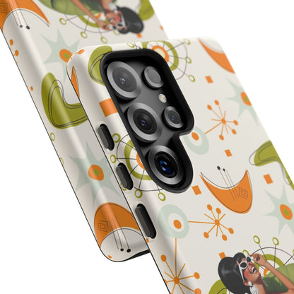 Mid Century Modern Atomic Starburst Mid Mod 60s Gal Retro Chic Tough Phone Case with Vintage Glamour Design