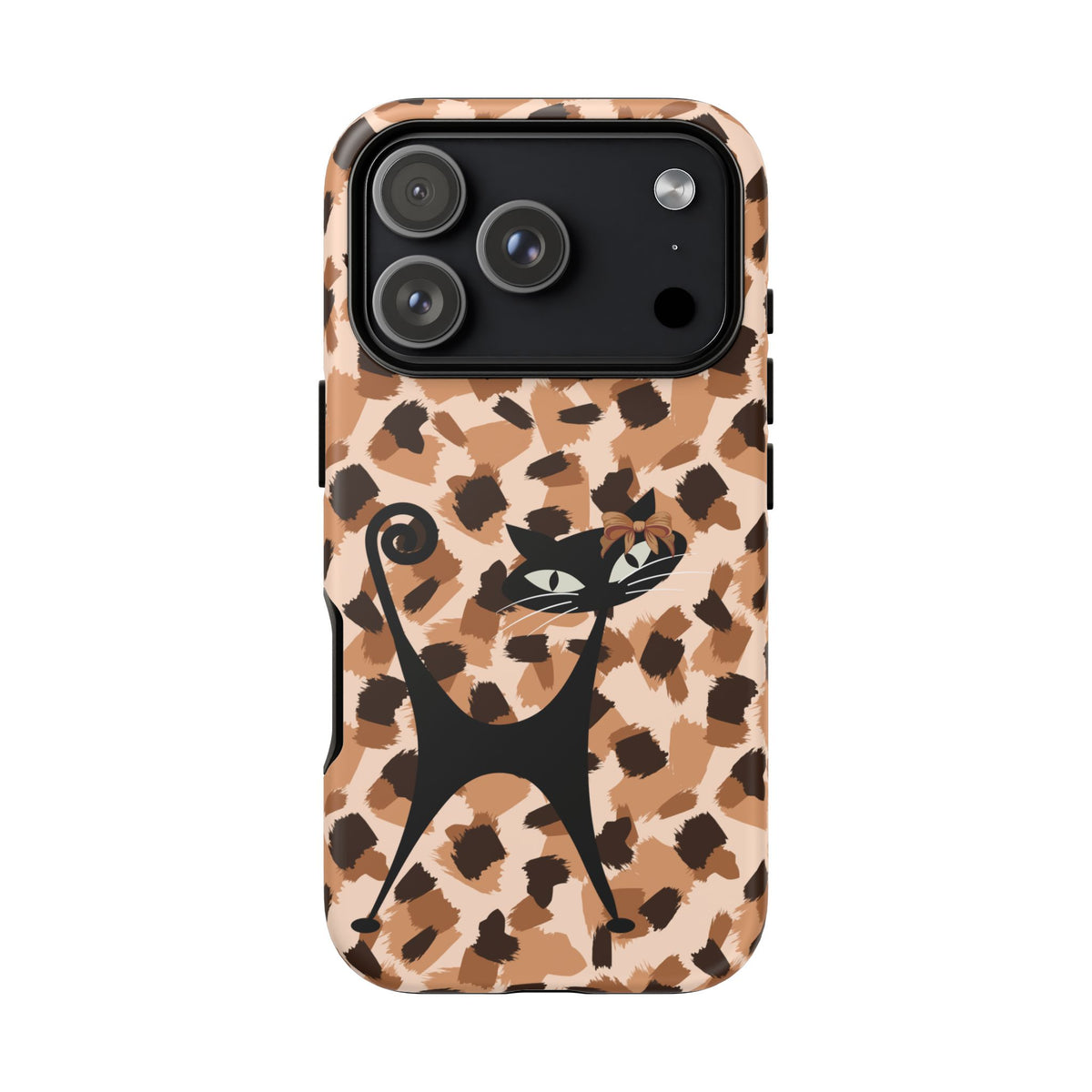 Mid Century Modern Atomic Cat, Animal Print Kitschy Trendy Smart Phone Tough Cases