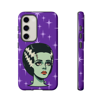 Bride of Frankenstein Retro Mid Mod Horror Buff Purple Halloween Tough Phone Case - Mid Century Modern Gal