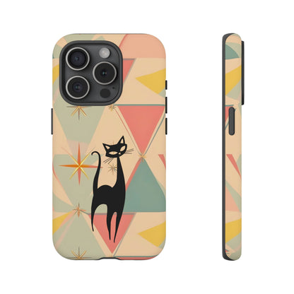 Atomic Cat Mid Mod Retro Cat Phone Case | Tough Cases with Vintage Vibe | Ideal for Cat Lovers - Mid Century Modern Gal