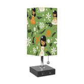 Mid Century Modern Polynesian Tiki Hula Hawaiin Kitschy Mod Square Table Lamp - Mid Century Modern Gal