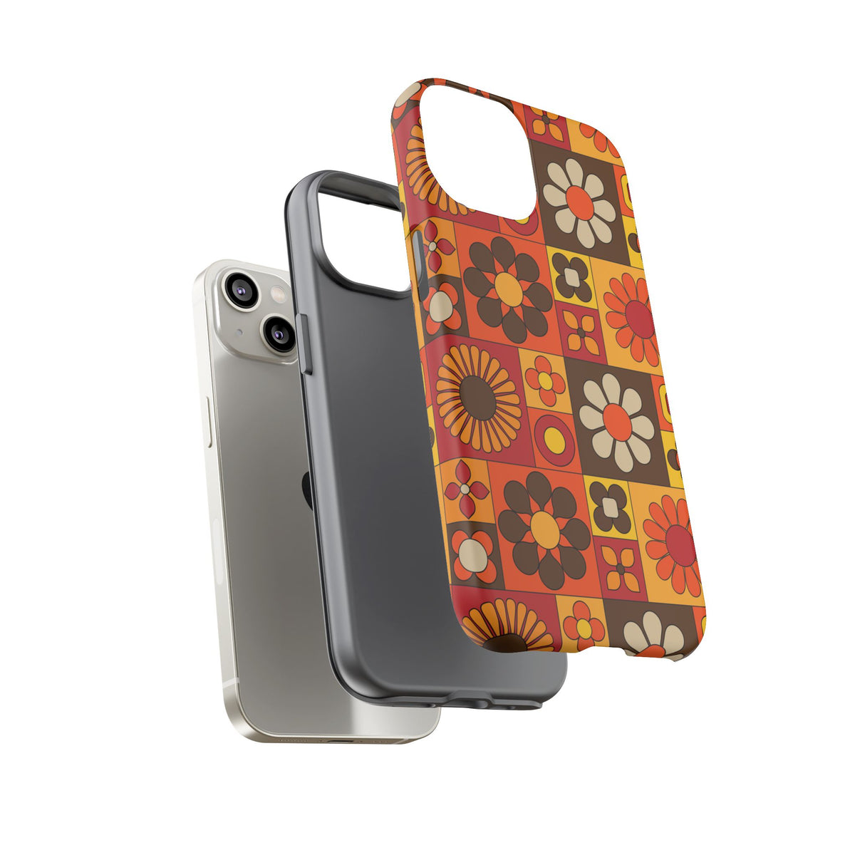 Retro 70s Mid Mod Floral Phone Case | Tough Cases for Flower Lovers