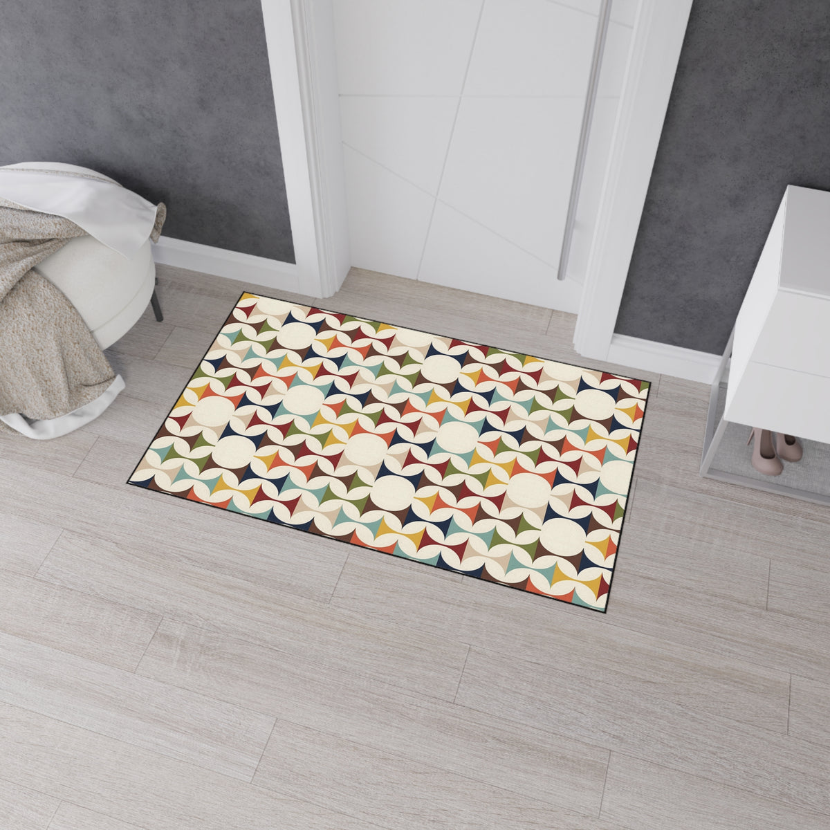 Mid Century Modern Scandinavian Designed Kitchen, Bath Heavy Duty Floor Mat - Mid Century Modern Gal