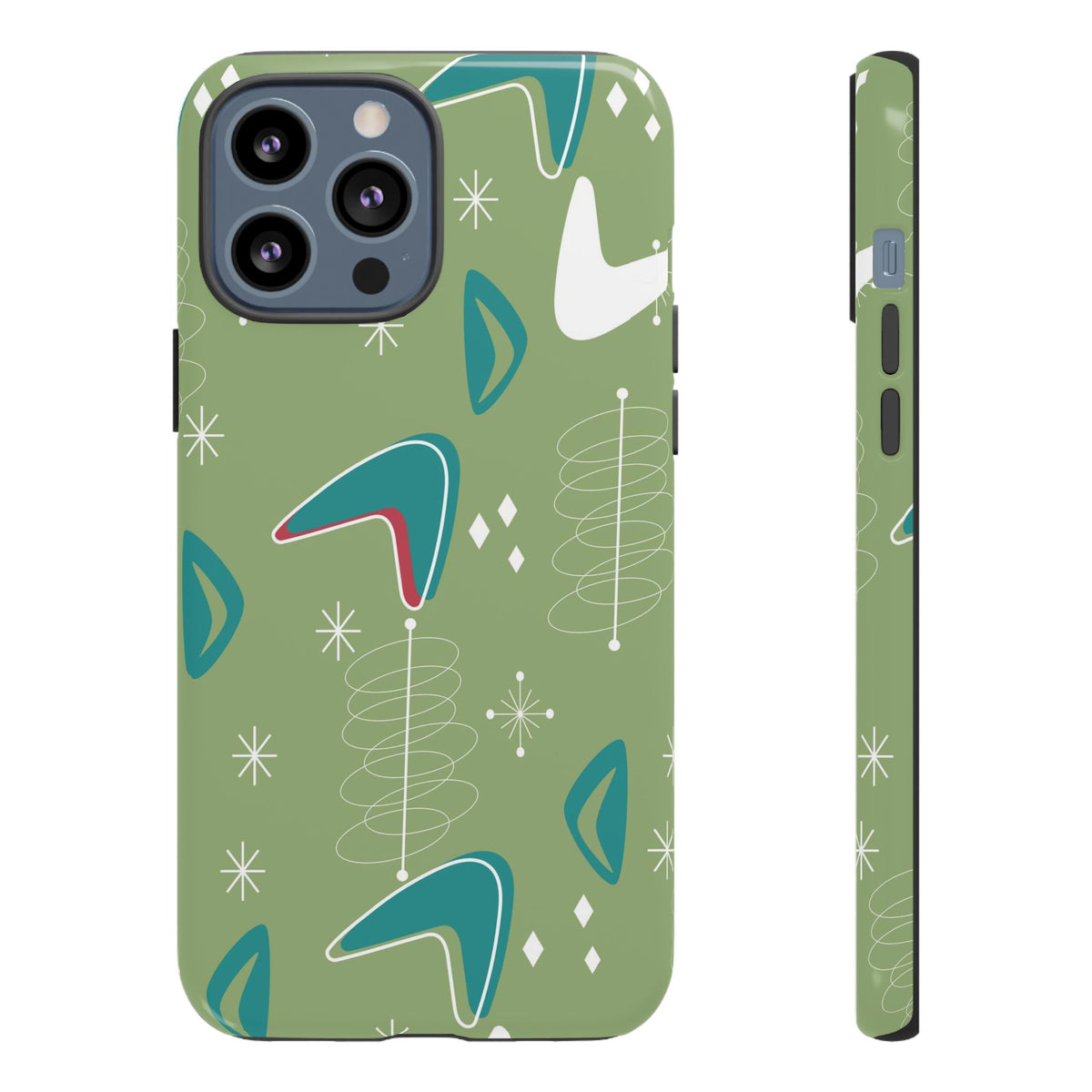 Mid Century Modern Atomic Boomerang, 50s Space Age Tough Phone Case