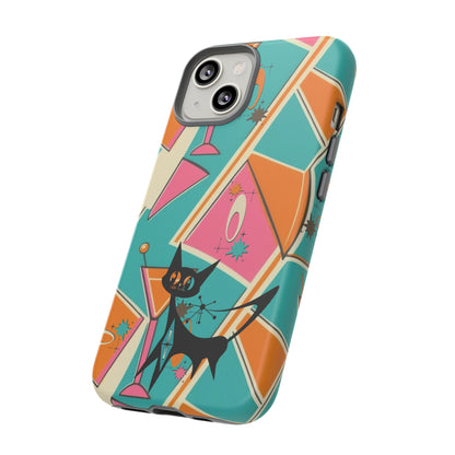 Atomic Cat Mid Mod Retro Cat Phone Case - Tough Cases for Stylish Cat Lovers