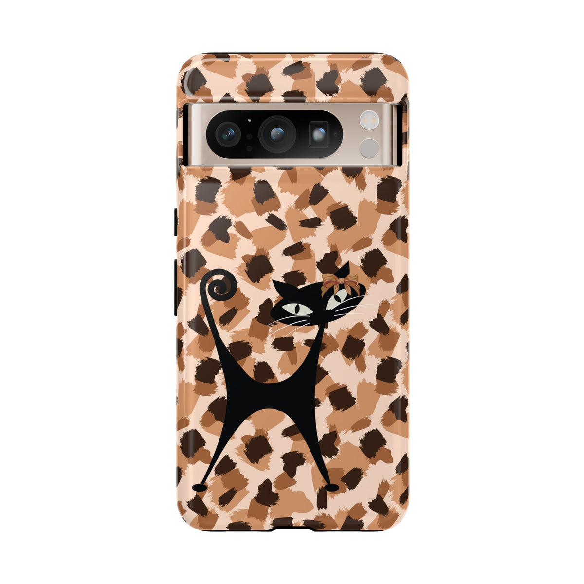 Mid Century Modern Atomic Cat, Animal Print Kitschy Trendy Smart Phone Tough Cases