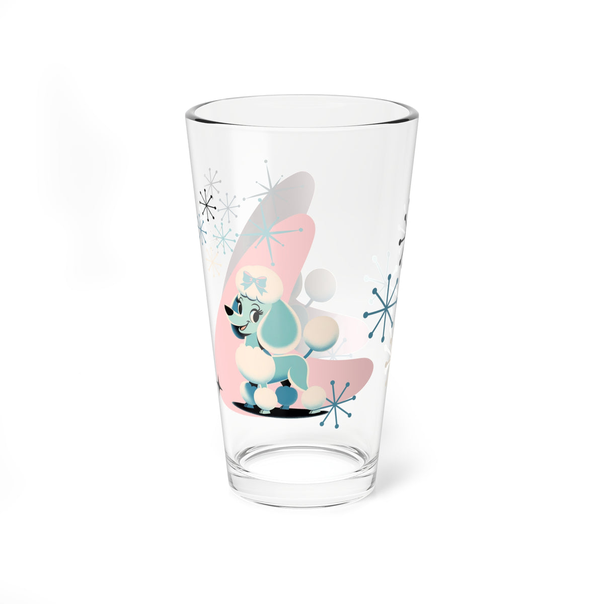 50's Poodle, Kitschy Mid Century Modern Glassware, Retro Drinking, Mixing Glass, 16oz - Mid Century Modern Gal