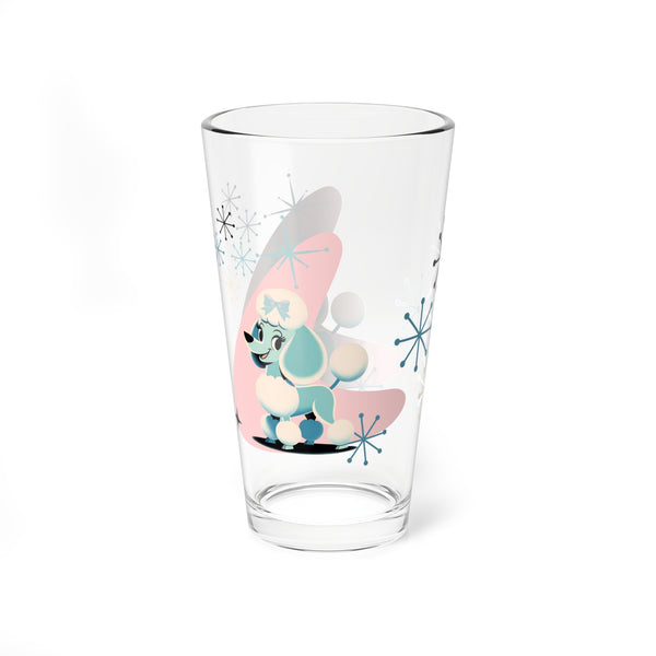 50's Poodle, Kitschy Mid Century Modern Glassware, Retro Drinking, Mixing Glass, 16oz