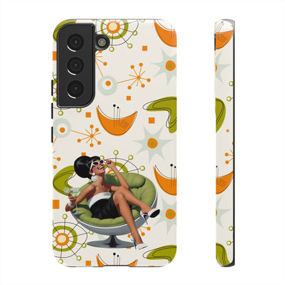 Mid Century Modern Atomic Starburst Mid Mod 60s Gal Retro Chic Tough Phone Case with Vintage Glamour Design