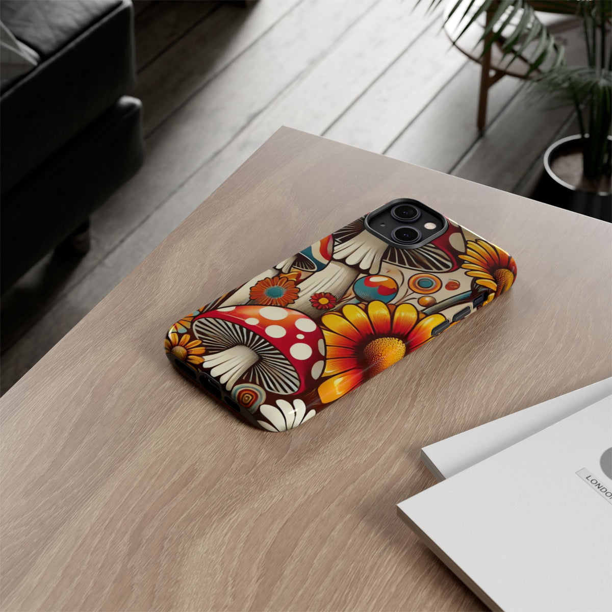 Colorful Mushroom Flower Phone Case - Boho Chic Design