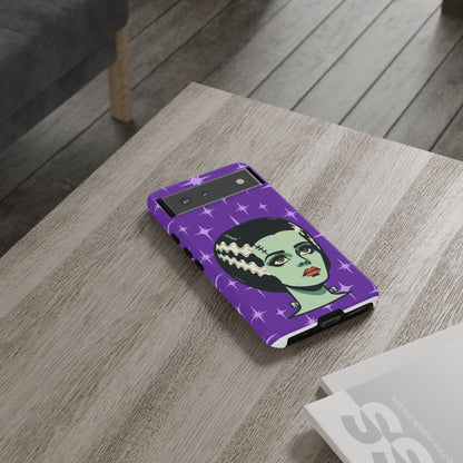 Bride of Frankenstein Retro Mid Mod Horror Buff Purple Halloween Tough Phone Case