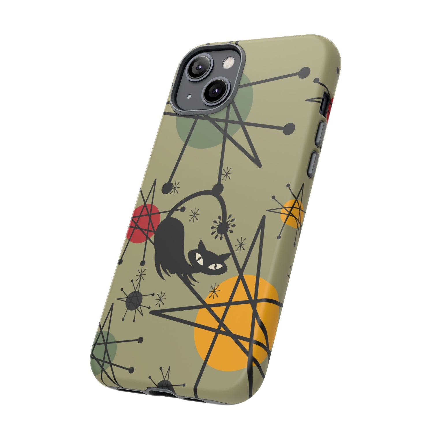 Mid Century Modern Atomic Cat, Retro Chic Groovy Mod Samsung, Smart Phone Tough Cases