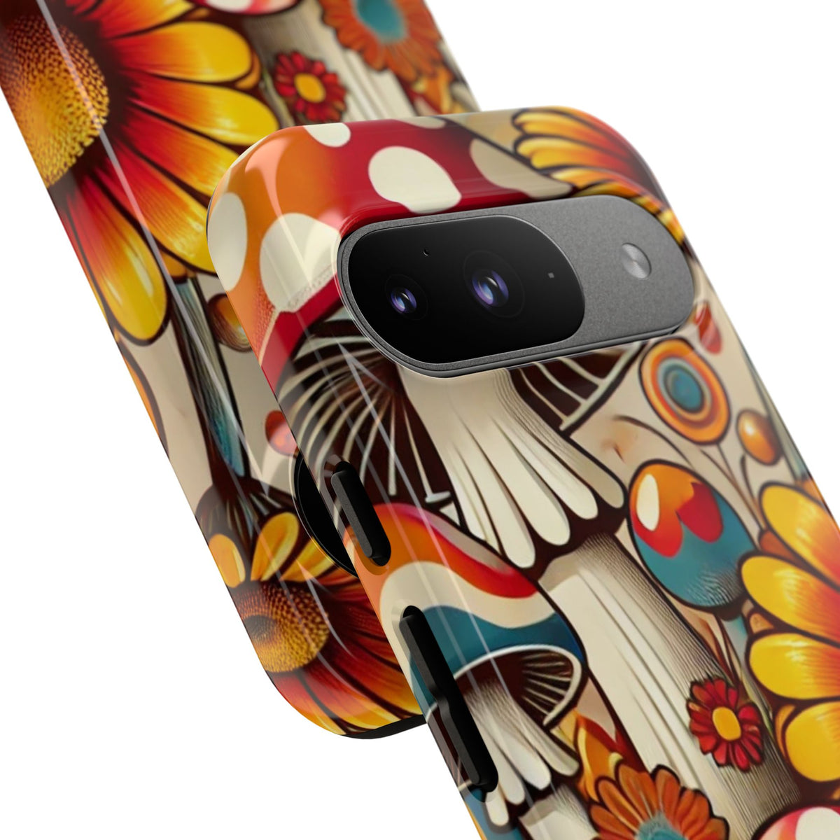 Colorful Mushroom Flower Phone Case - Boho Chic Design