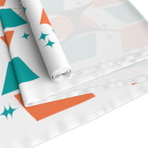 Atomic Cat Mid Mod Orange, Teal, Kitschy Retro Table Runner - Mid Century Modern Gal