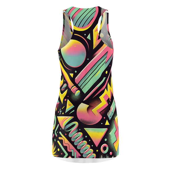 80s Party Dress, Fun Retro Women's Racerback Dress