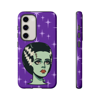 Bride of Frankenstein Retro Mid Mod Horror Buff Purple Halloween Tough Phone Case - Mid Century Modern Gal