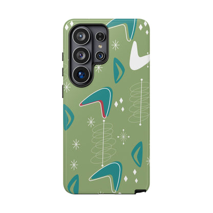 Mid Century Modern Atomic Boomerang, 50s Space Age Tough Phone Case