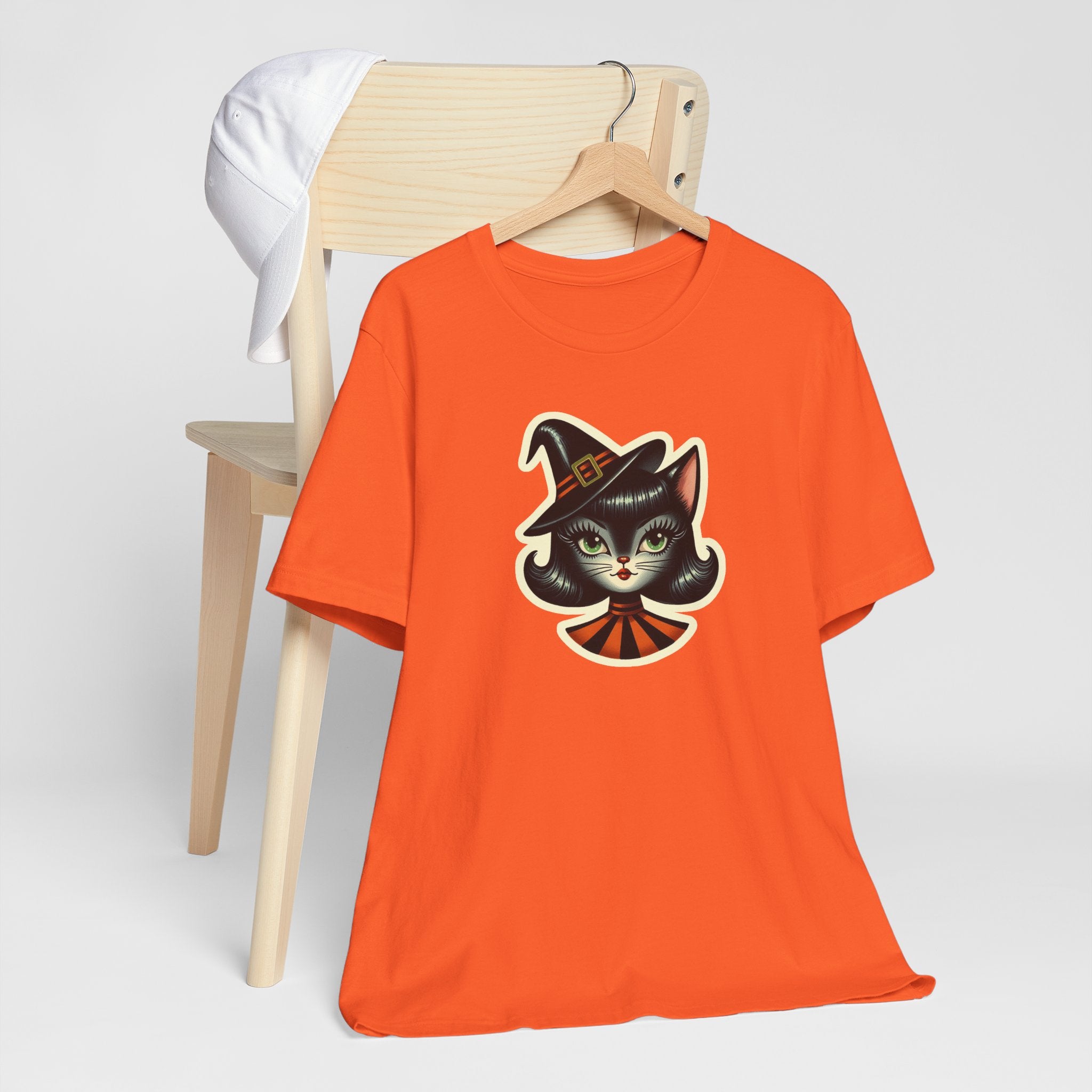 Vintage Halloween Black Cat Sexy Sexton Mid Century Modern Unisex T-Shirt - Mid Century Modern Gal