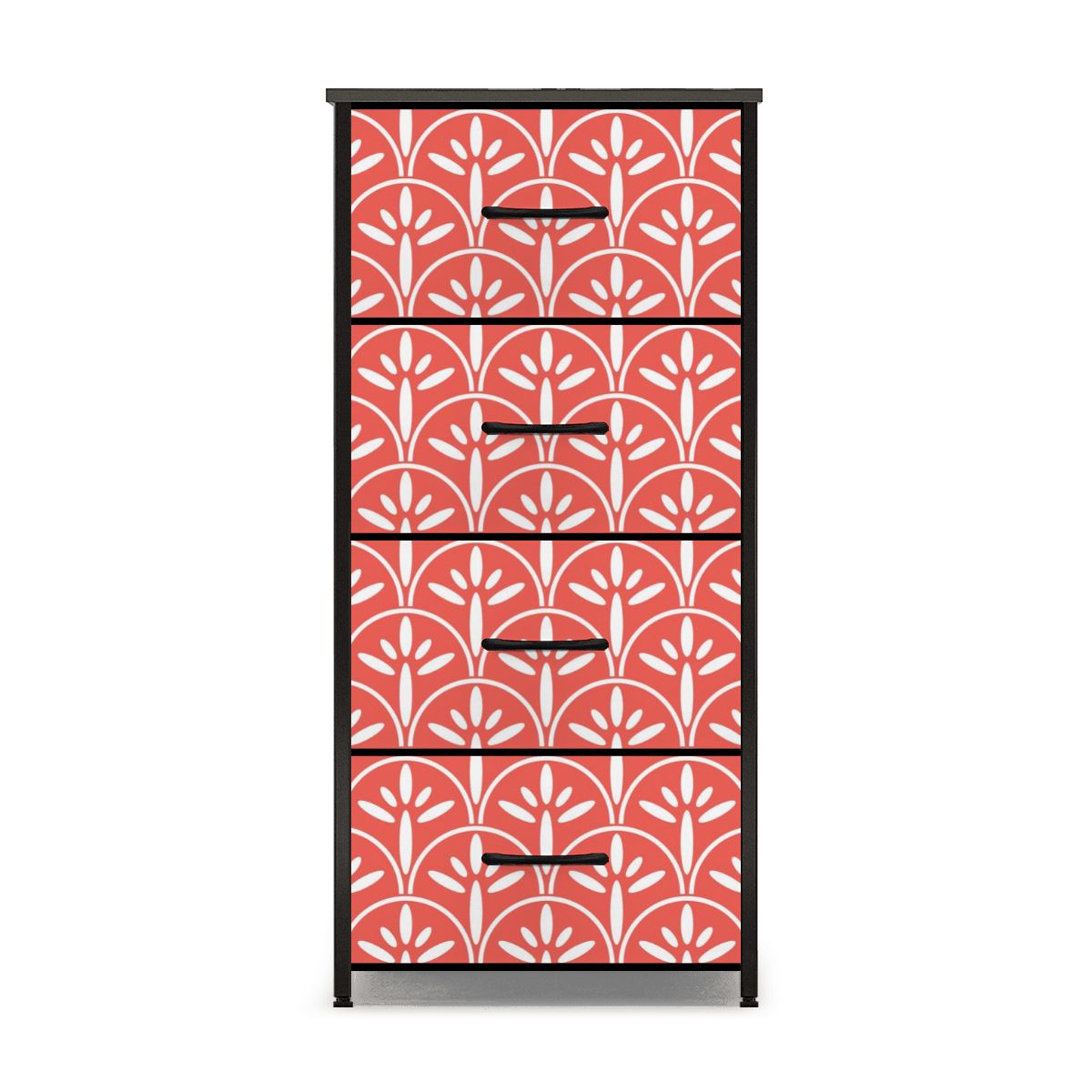 Mid Century Modern Stylish Art Deco Coral and White MCM 4-Drawer Dresser - Mid Century Modern Gal