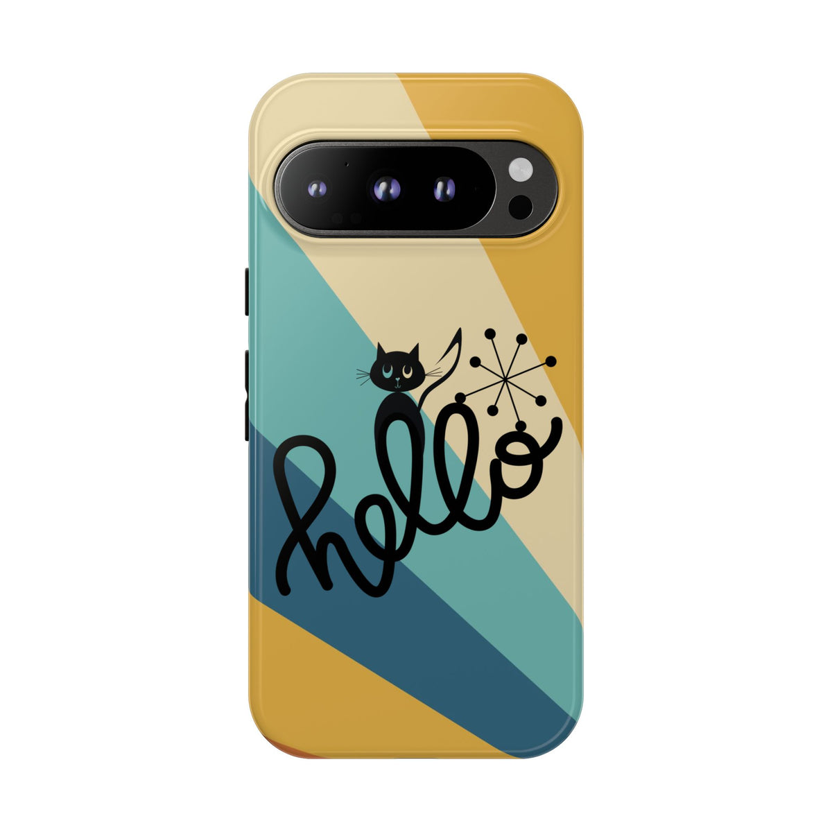 Atomic Groovy Cat, Retro, Kitschy, Hello Starburst, Mid Mod Smart Phone Tough Phone Cases