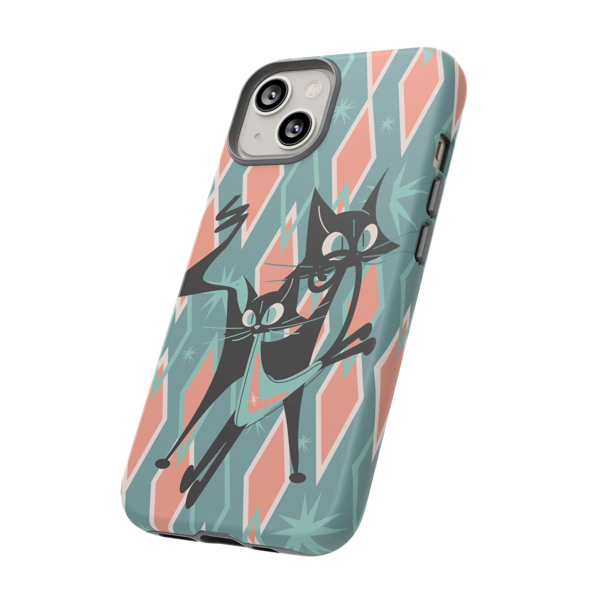 Mid Mod Atomic Cat Kitschy Retro Chic Samsung, Smart Phone Tough Cases