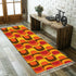 Mid Century Modern Groovy 70s Wave Brown Orange Yellow Rug Runner With Tassels - Mid Century Modern Gal