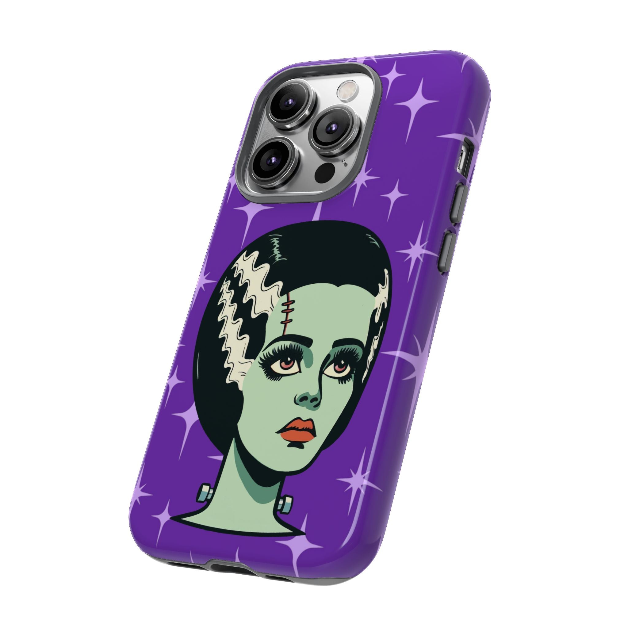 Bride of Frankenstein Retro Mid Mod Horror Buff Purple Halloween Tough Phone Case