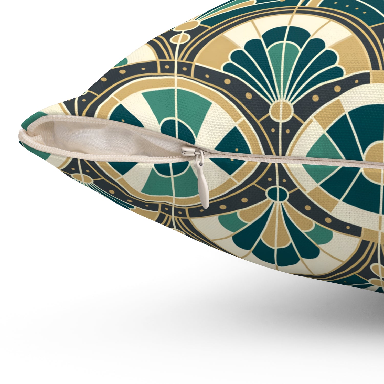 Art Deco Peacock Inspired Pillow Cover and Insert