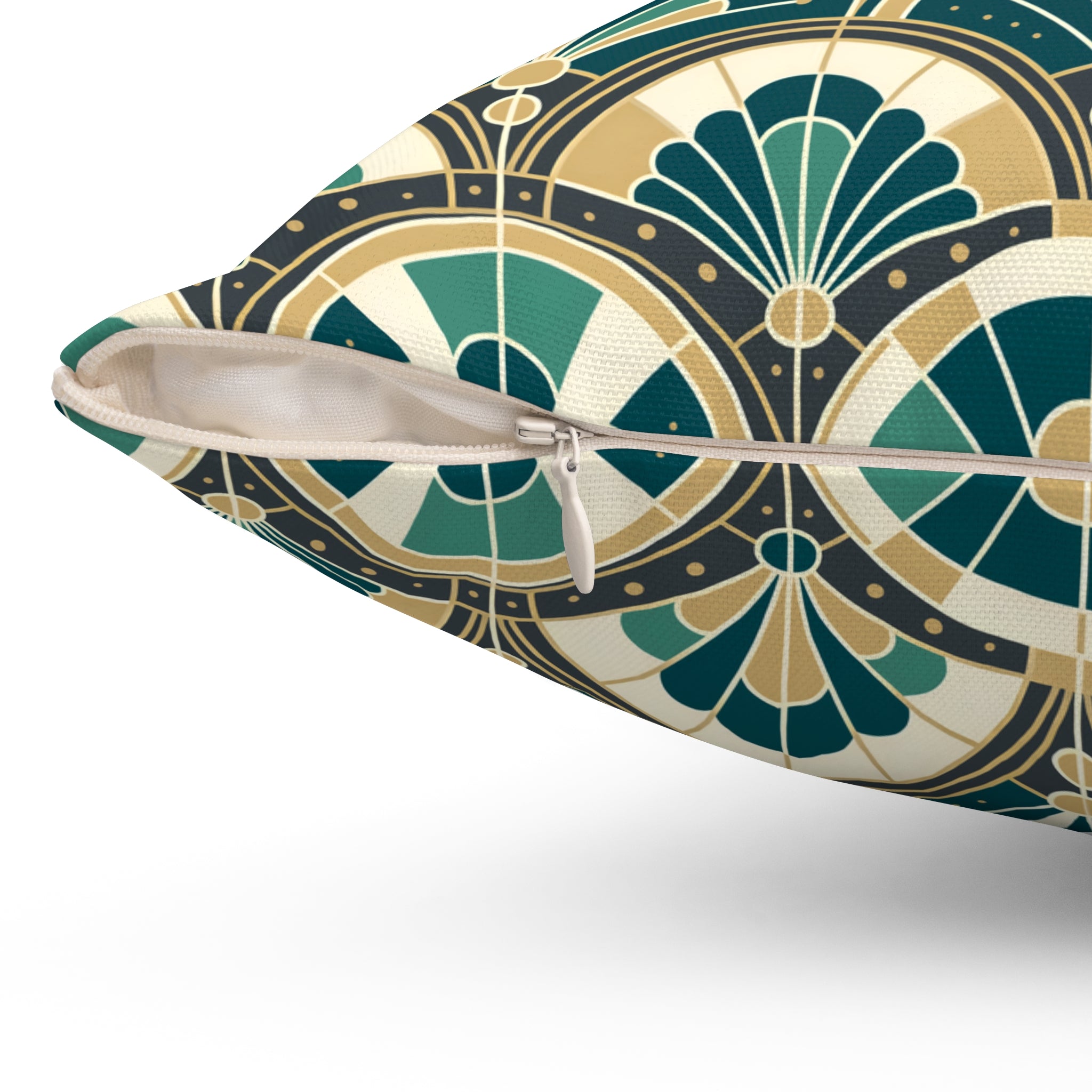 Art Deco Peacock Inspired Pillow Cover and Insert