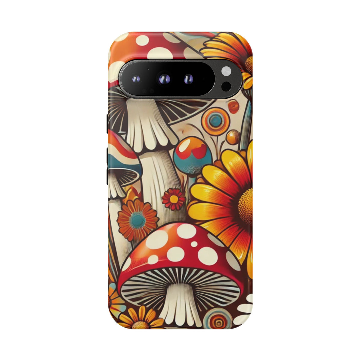 Colorful Mushroom Flower Phone Case - Boho Chic Design