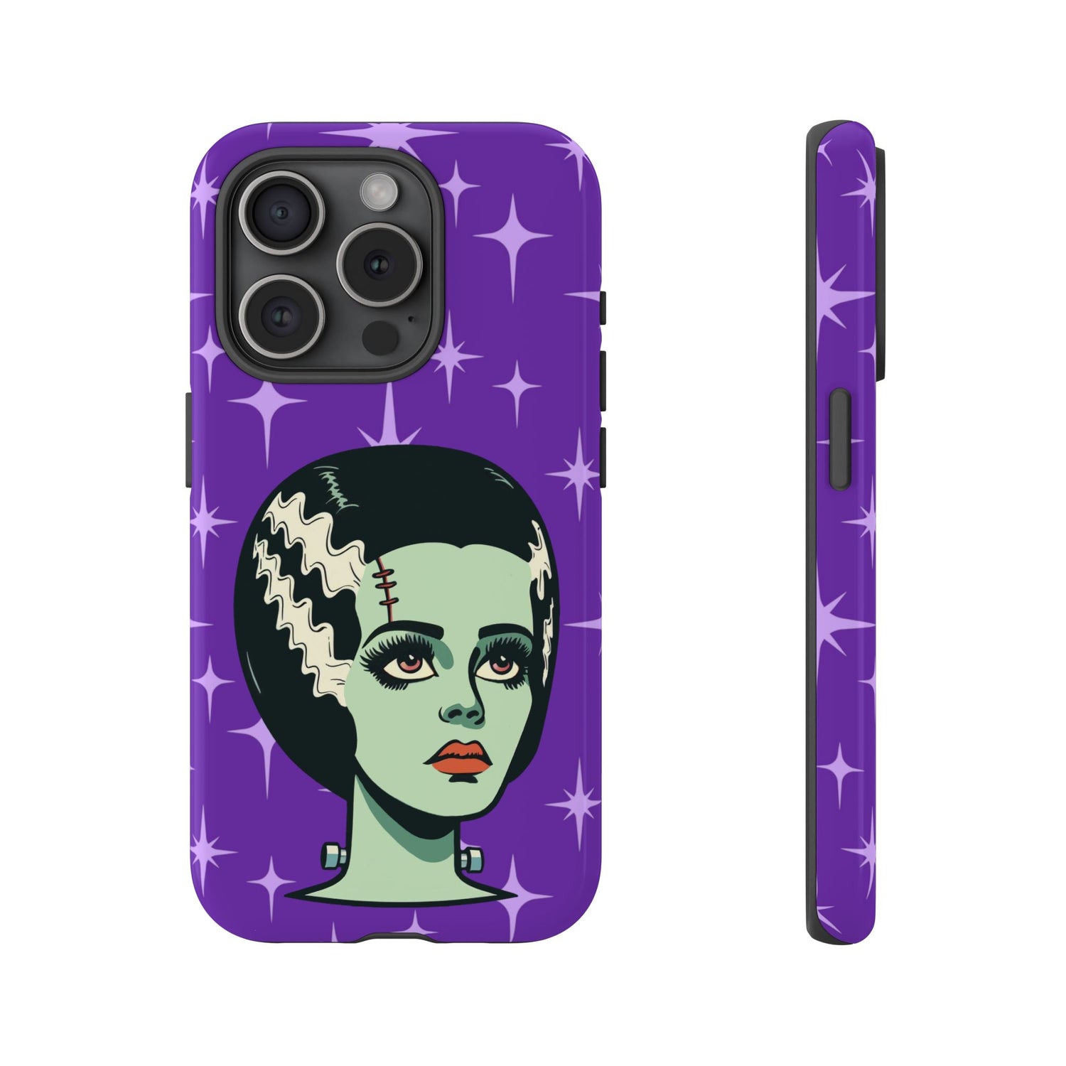 Bride of Frankenstein Retro Mid Mod Horror Buff Purple Halloween Tough Phone Case