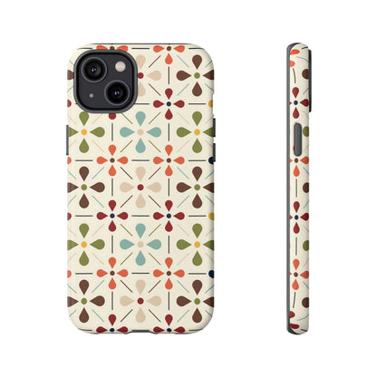 Scandinavian Flower, Mid Modern Danish Design Tough Phone Case