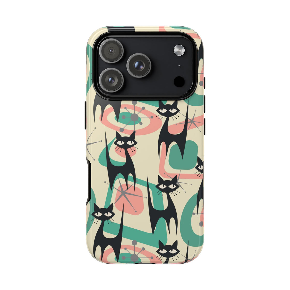 Atomic Cat Mid Century Modern Starburst Retro Kitsch Tough Phone Case