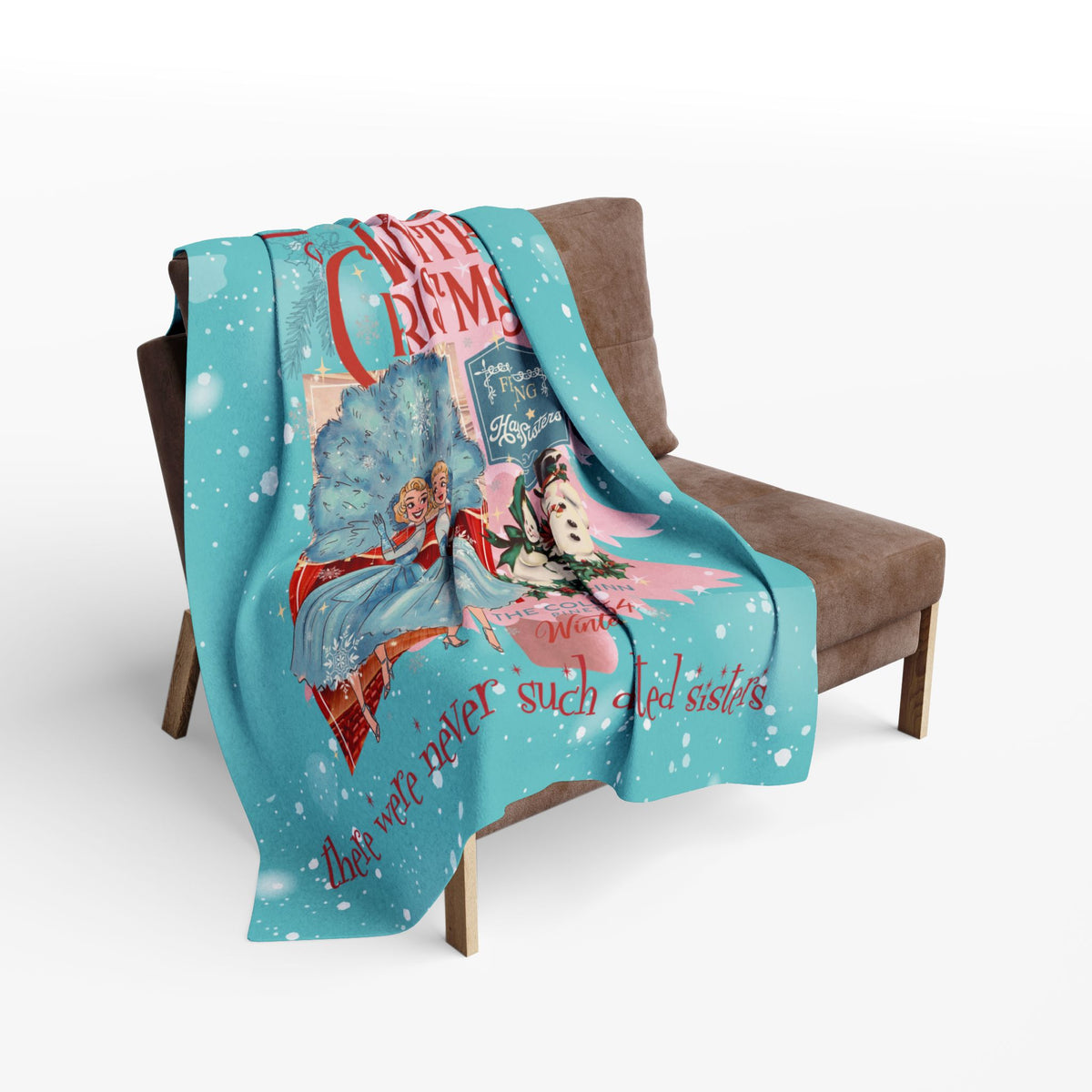 Sisters'  Sisters White Christmas Arctic Fleece Blanket - Cozy Holiday Décor - Mid Century Modern Gal