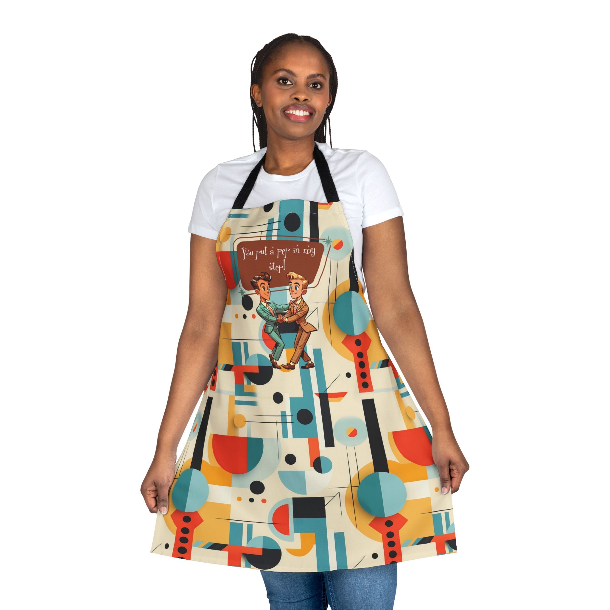 Mid Century Modern Bauhaus Geometric Mid Mod, Kitschy Retro Apron - Mid Century Modern Gal