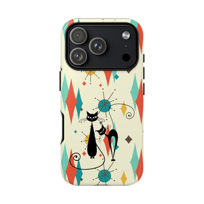 Atomic Kitty Cat, Mid Mod Franciscan Pattern, Kitsch Tough Phone Cases