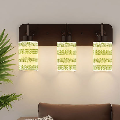 Pyrex Verde Green Crazy Daisy Glass Cylindrical Lampshades - Mid Century Modern Gal