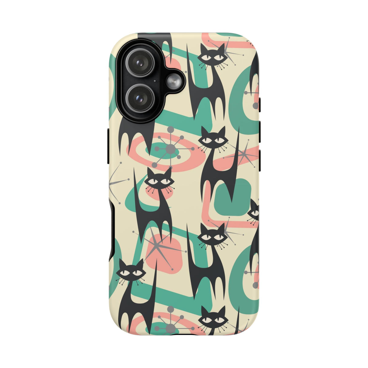 Atomic Cat Mid Century Modern Starburst Retro Kitsch Tough Phone Case
