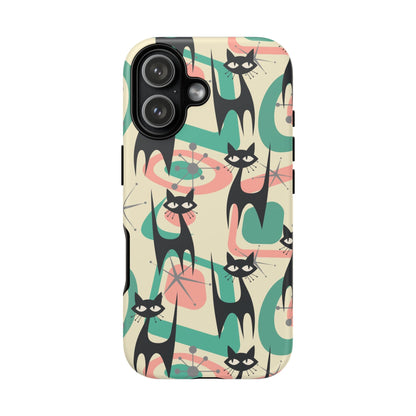 Atomic Cat Mid Century Modern Starburst Retro Kitsch Tough Phone Case