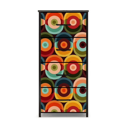 Retro Groovy Mod Space Orb Designed Mid Century Modern 4-Drawer Dresser - Mid Century Modern Gal