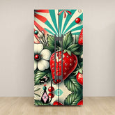 Atomic Cat Vintage Strawberry Retro Mod Self Adhesive Refrigerator Wrap Set - Mid Century Modern Gal