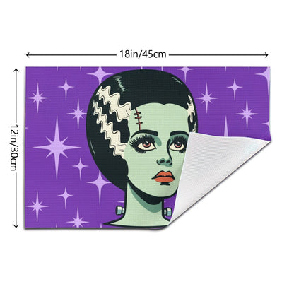 Bride of Frankenstein Retro Mid Mod Horror Buff Purple Halloween Placemat 1pc - Mid Century Modern Gal