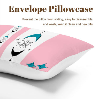 Atomic 50s Pink, Teal Mid Century Modern Bedding King Comforter Set - Mid Century Modern Gal