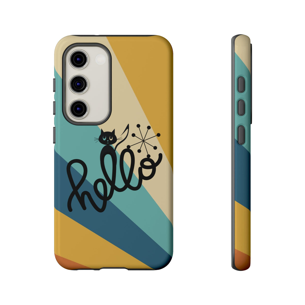 Atomic Groovy Cat, Retro, Kitschy, Hello Starburst, Mid Mod Smart Phone Tough Phone Cases - Mid Century Modern Gal