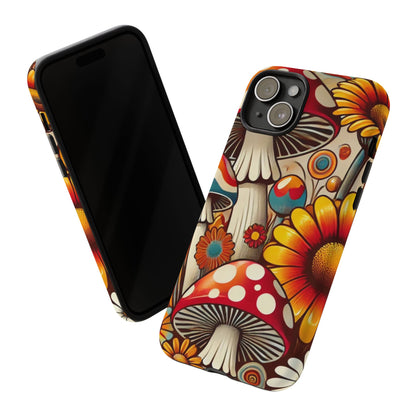 Colorful Mushroom Flower Phone Case - Boho Chic Design