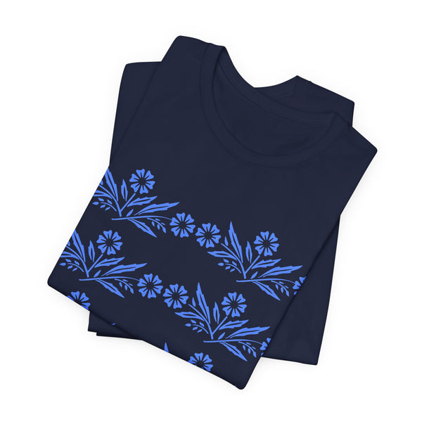 Vintage Corning Ware Inspired Blue Cornflower Retro Mod Tee