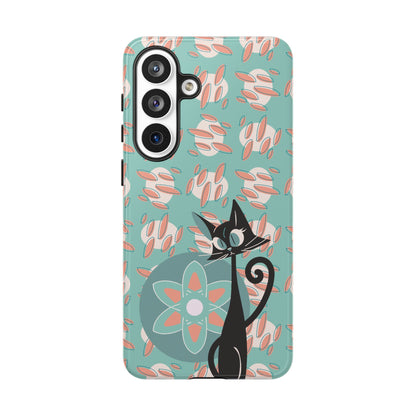 Atomic Cat, Mid Century Modern Funky Fun Smart Phone Tough Phone Cases