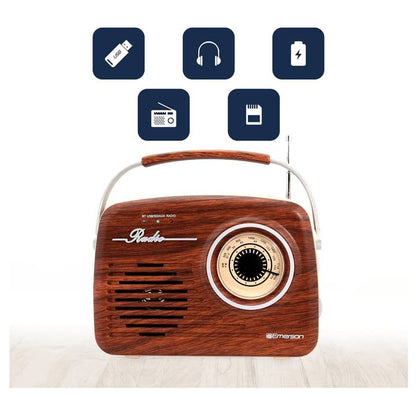 Wholesale Emerson Portable Retro Radio with Rechargeable Battery
